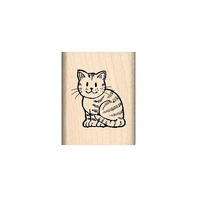 Kitty Rubber Stamp 1" x 1.25" block