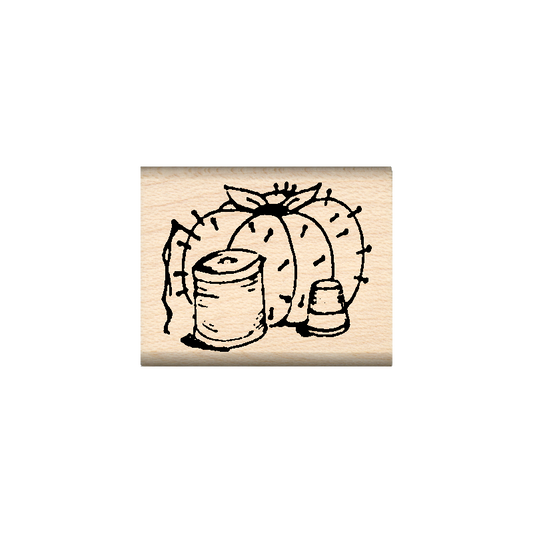 Pin Cushion Rubber Stamp 1" x 1.25" block