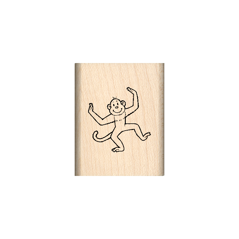 Monkey Rubber Stamp 1" x 1.25" block