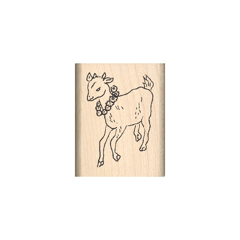 Goat Rubber Stamp 1" x 1.25" block