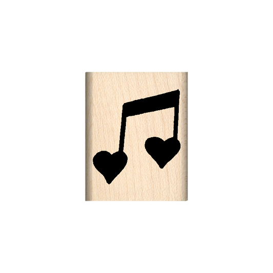 Heart Note Rubber Stamp 1" x 1.25" block
