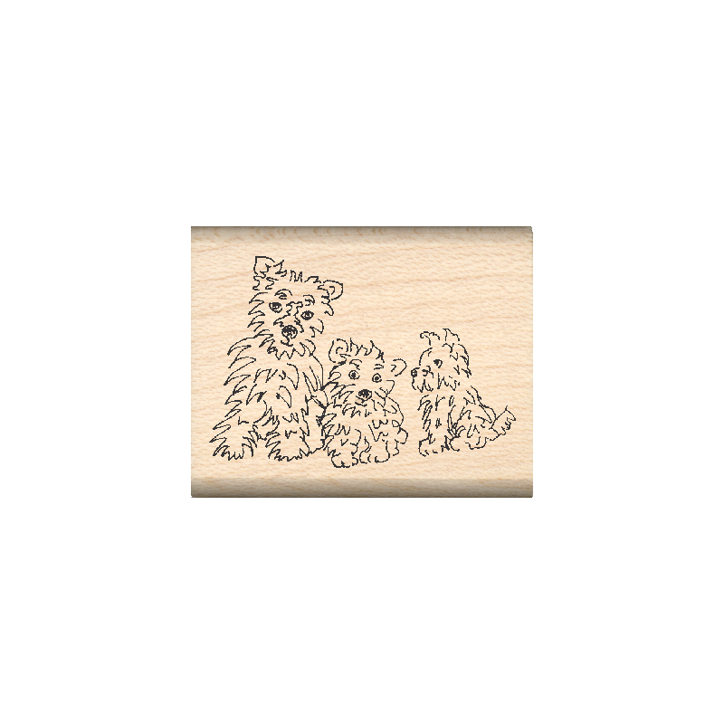 Puppys Rubber Stamp 1" x 1.25" block