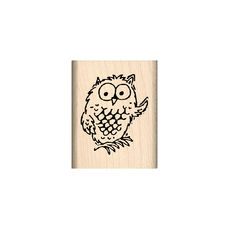 Owl Rubber Stamp 1" x 1.25" block