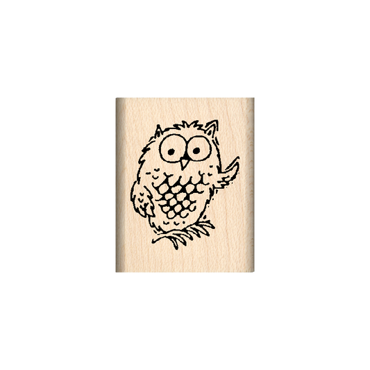 Owl Rubber Stamp 1" x 1.25" block