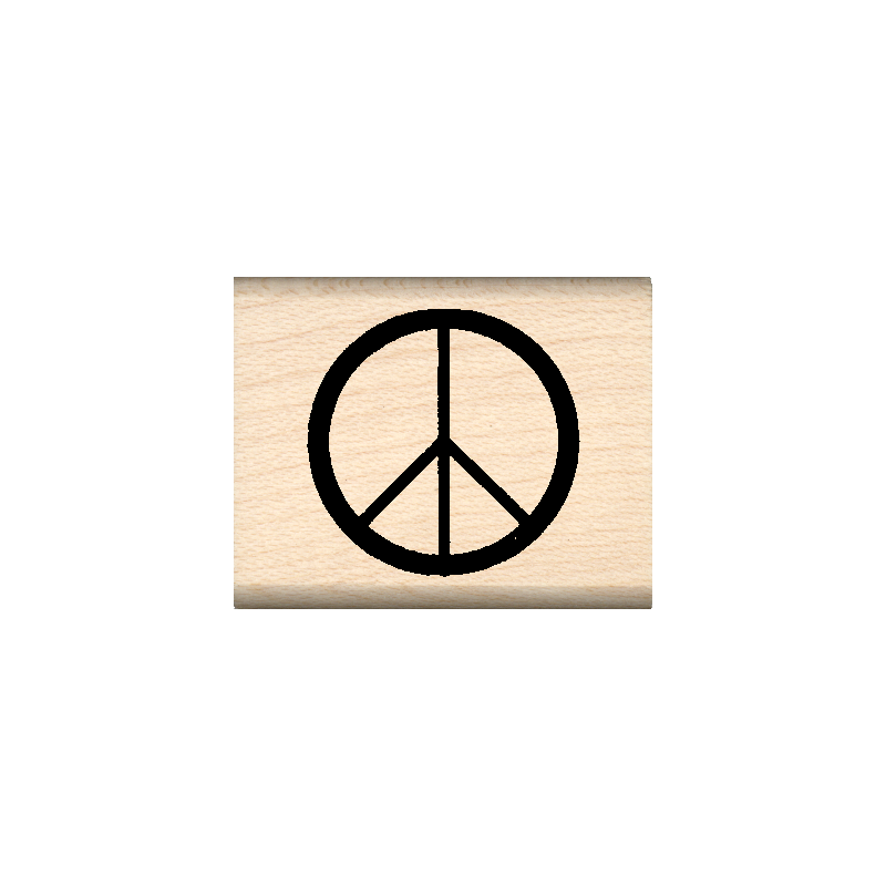 Peace Sign Rubber Stamp 1" x 1.25" block