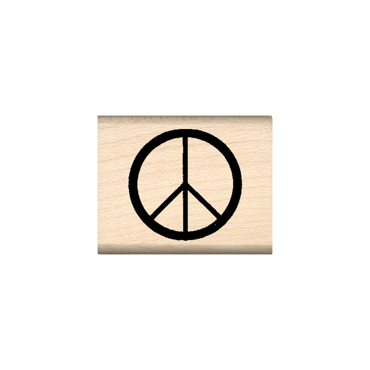 Peace Sign Rubber Stamp 1" x 1.25" block