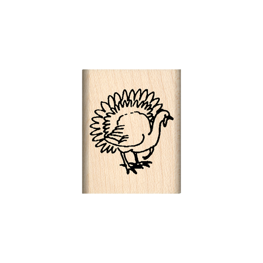 Turkey Rubber Stamp 1" x 1.25" block