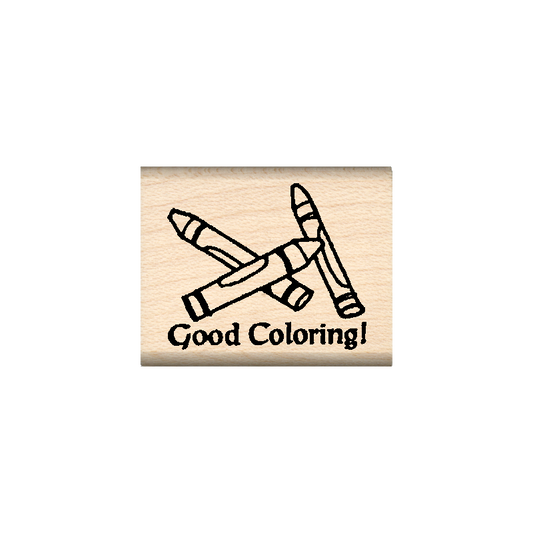 Good Coloring Rubber Stamp 1" x 1.25" block