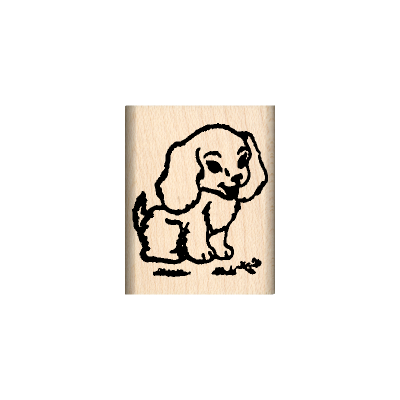 Puppy Rubber Stamp 1" x 1.25" block