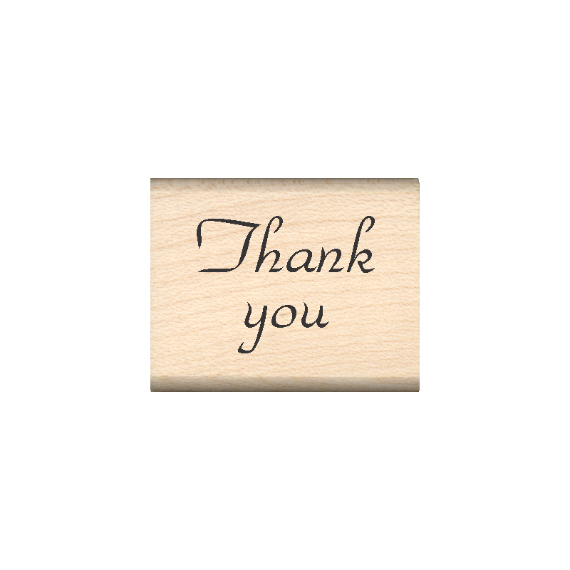 Thank You Rubber Stamp 1" x 1.25" block