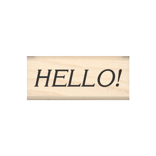 Hello! Rubber Stamp .75" x 1.5" block