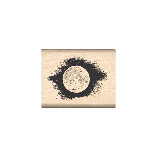 Moon Rubber Stamp 1" x 1.25" block