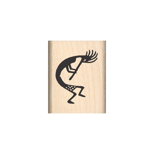 Kokopelli Rubber Stamp 1" x 1.25" block
