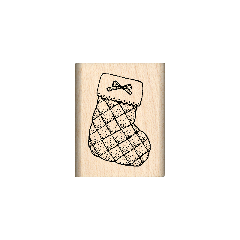 Christmas Stocking Rubber Stamp 1" x 1.25" block