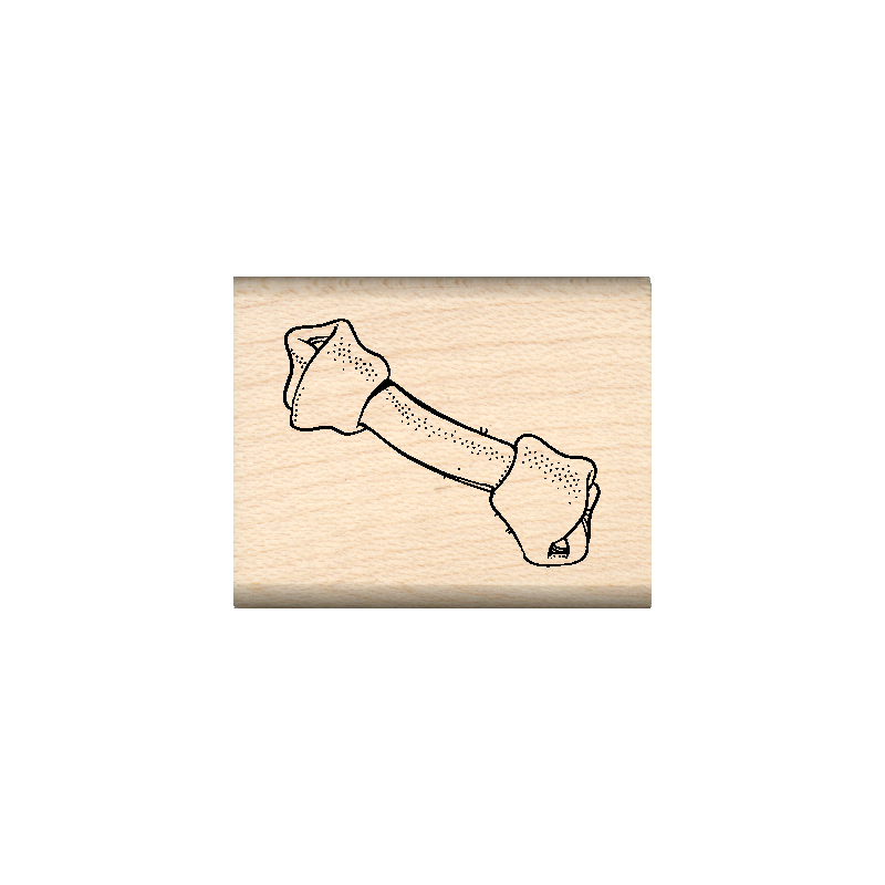 Dog Bone Rubber Stamp 1" x 1.25" block