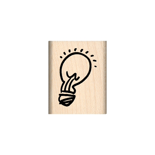 Idea Light Bulb Rubber Stamp 1" x 1.25" block