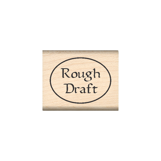 Rough Draft Teacher Rubber Stamp 1" x 1.25" block