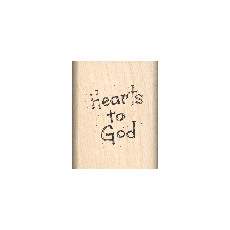 Hearts to God Rubber Stamp 1" x 1.25" block
