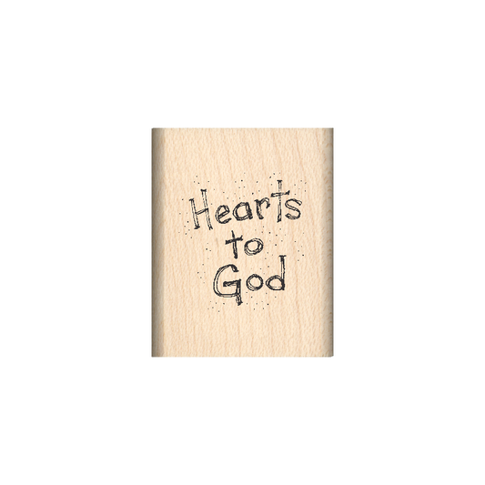Hearts to God Rubber Stamp 1" x 1.25" block