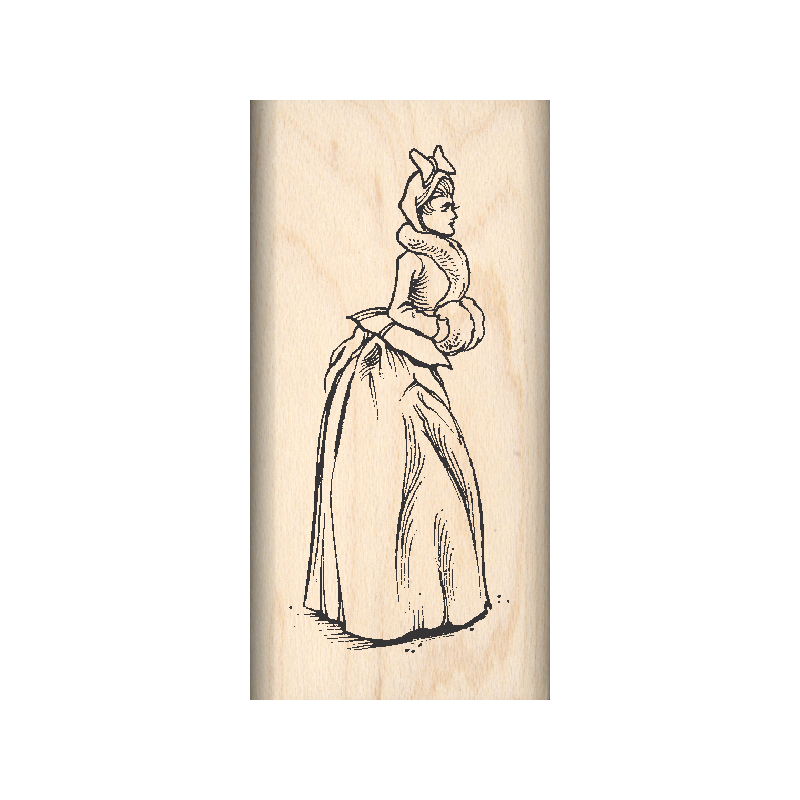 Victorian Lady Rubber Stamp 1" x 2" block