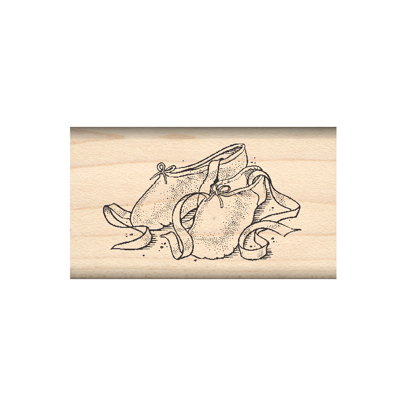 Ballet Slippers Rubber Stamp 1" x 1.75" block