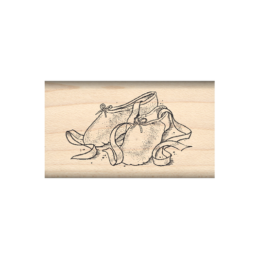Ballet Slippers Rubber Stamp 1" x 1.75" block