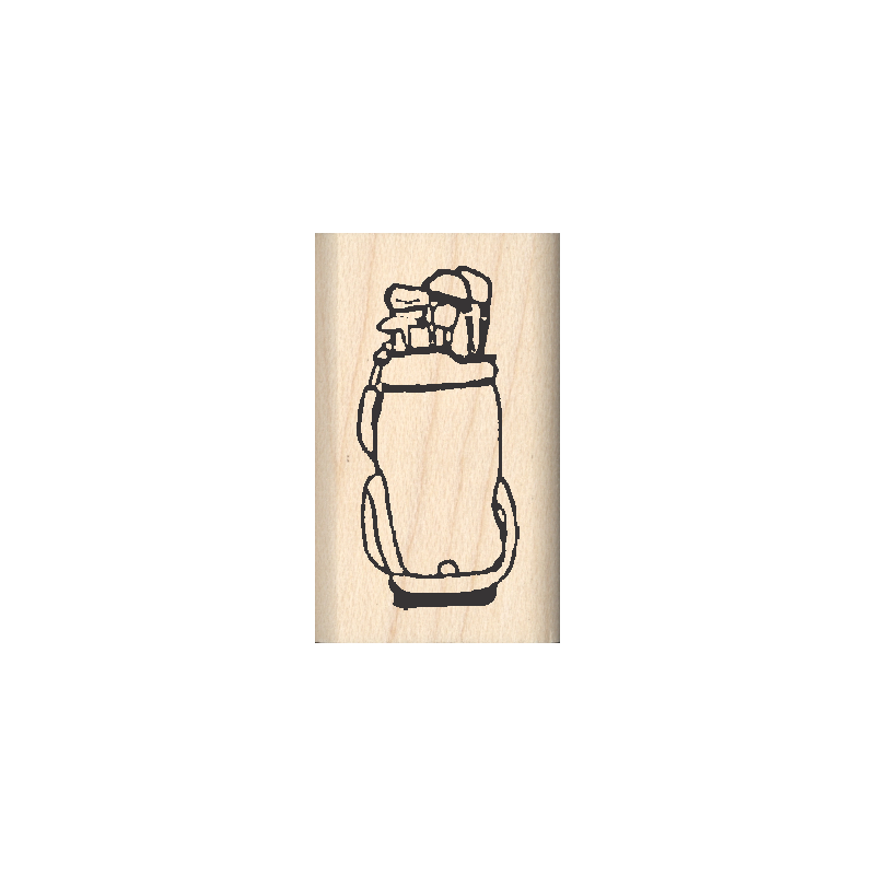 Golf Bag Rubber Stamp .75" x 1.25" block