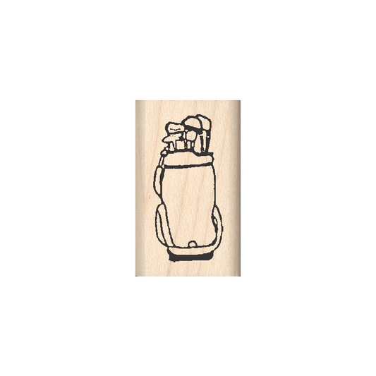Golf Bag Rubber Stamp .75" x 1.25" block