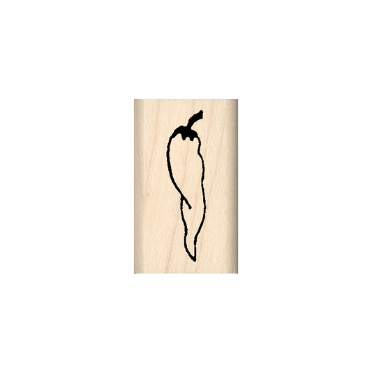 Jalepeño Rubber Stamp .75" x 1.25" block