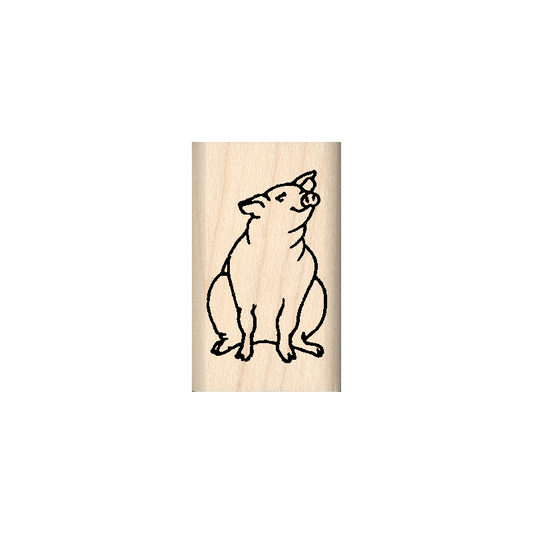 Pig Rubber Stamp .75" x 1.25" block