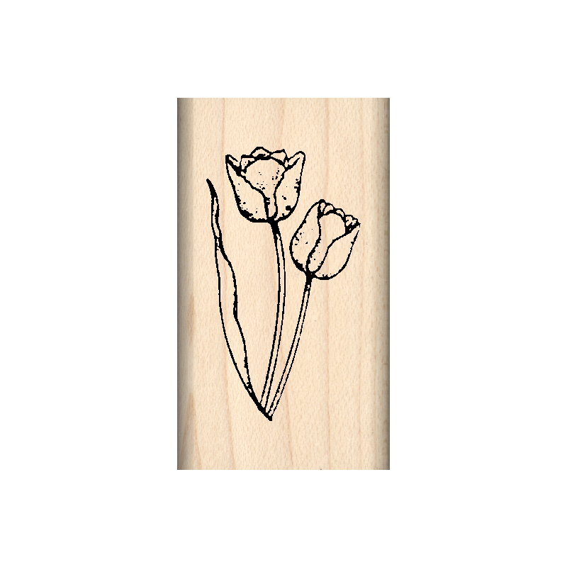 Tulips Rubber Stamp 1" x 1.75" block