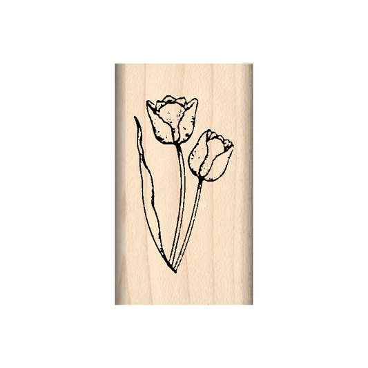 Tulips Rubber Stamp 1" x 1.75" block