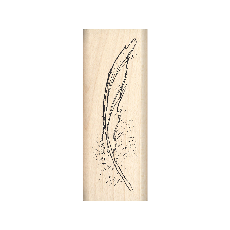 Feather Rubber Stamp .75" x 2" block