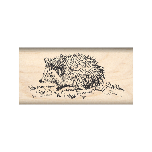 Hedgehog Rubber Stamp 1" x 2" block