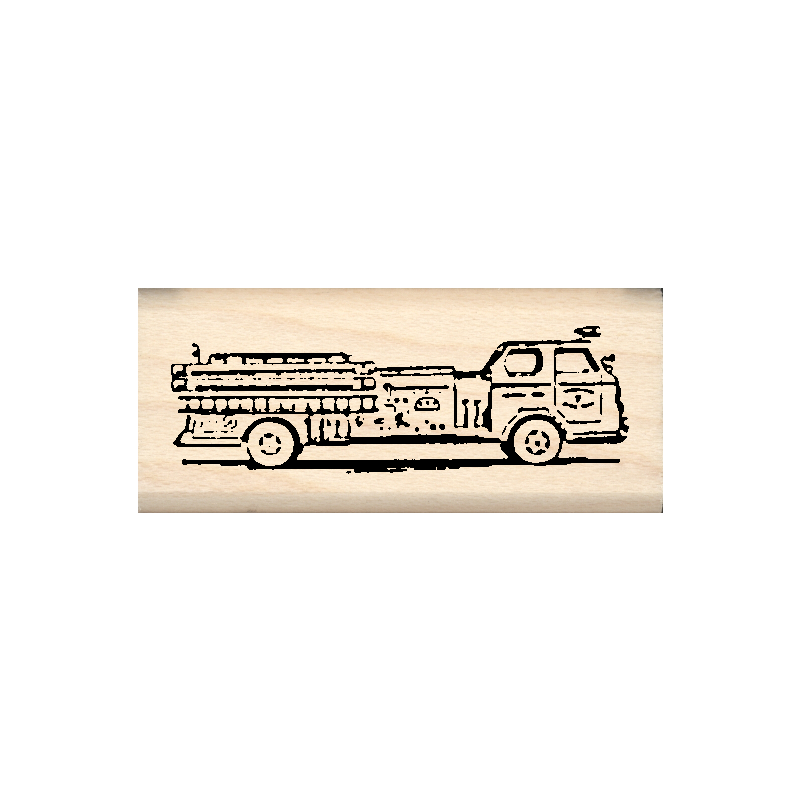 Fire Engine Rubber Stamp .75" x 1.75" block