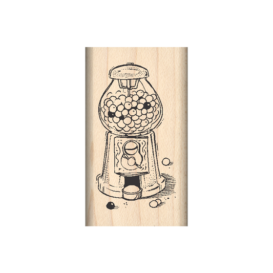 Gumball Machine Rubber Stamp 1" x 1.75" block