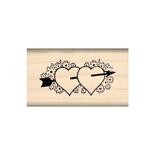 Hearts Rubber Stamp 1" x 1.75" block