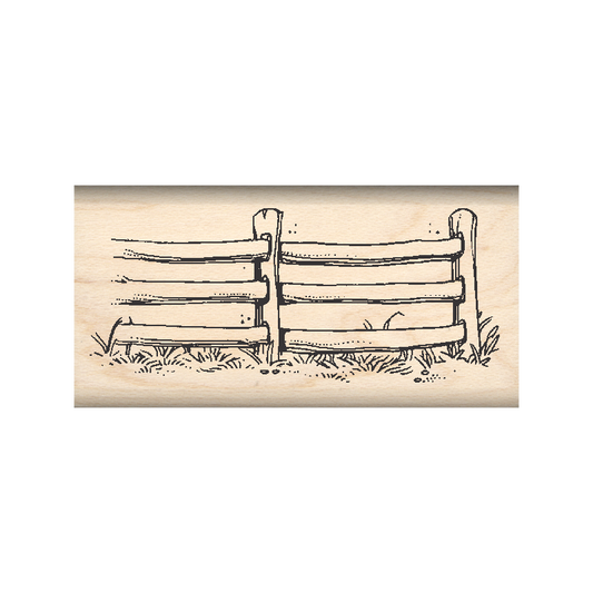 Fence Rubber Stamp 1" x 2" block