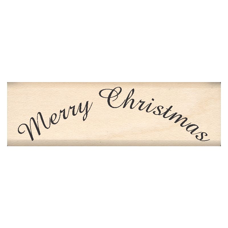 Merry Christmas Rubber Stamp .75" x 2.5" block