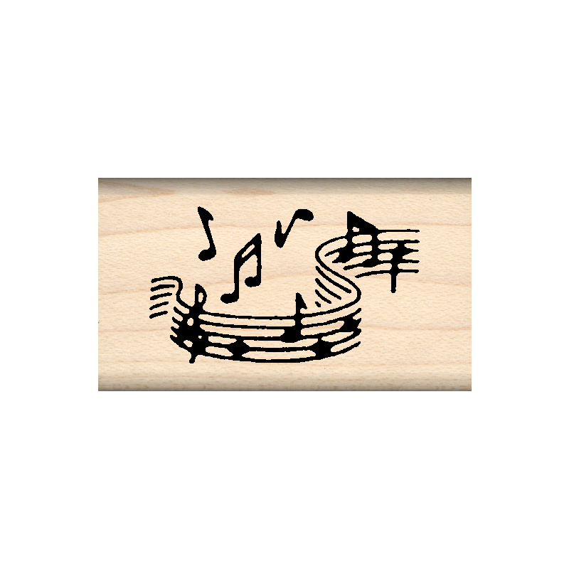 Music Rubber Stamp 1" x 1.75" block