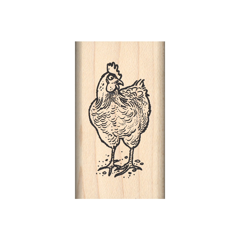 Chicken Rubber Stamp 1" x 1.75" block