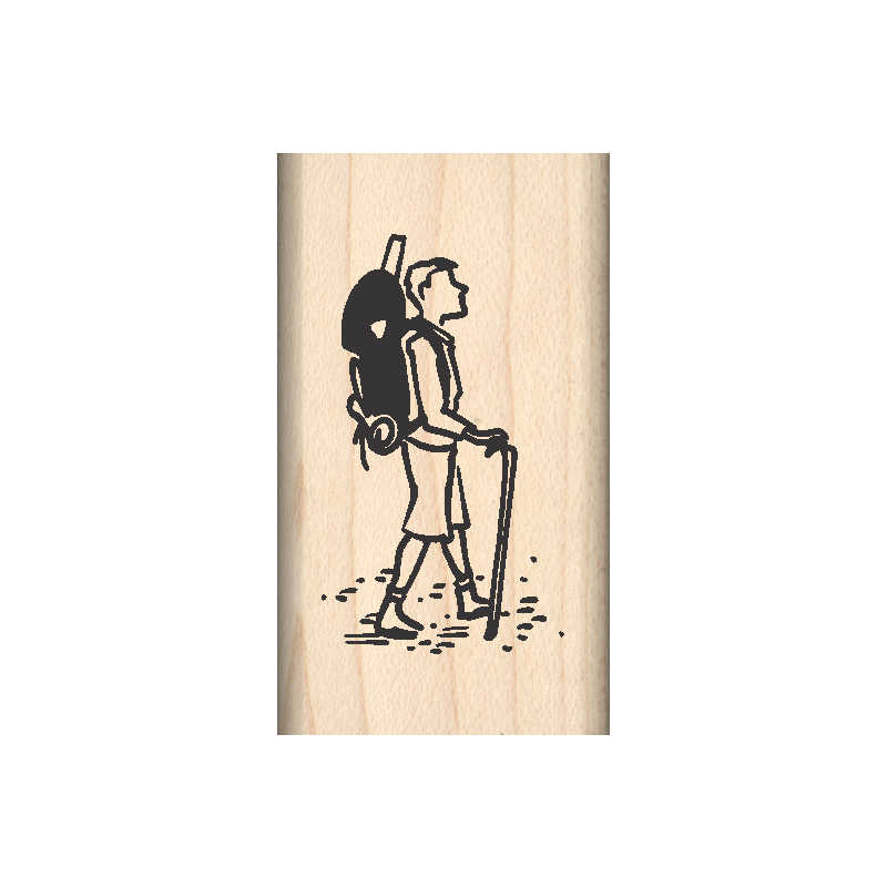 Backpacker Rubber Stamp 1" x 1.75" block