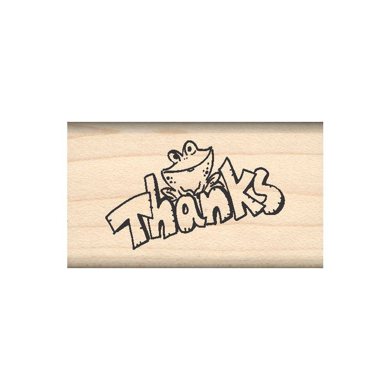 Thanks/Frog Rubber Stamp 1" x 1.75" block