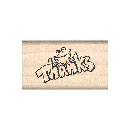Thanks/Frog Rubber Stamp 1" x 1.75" block