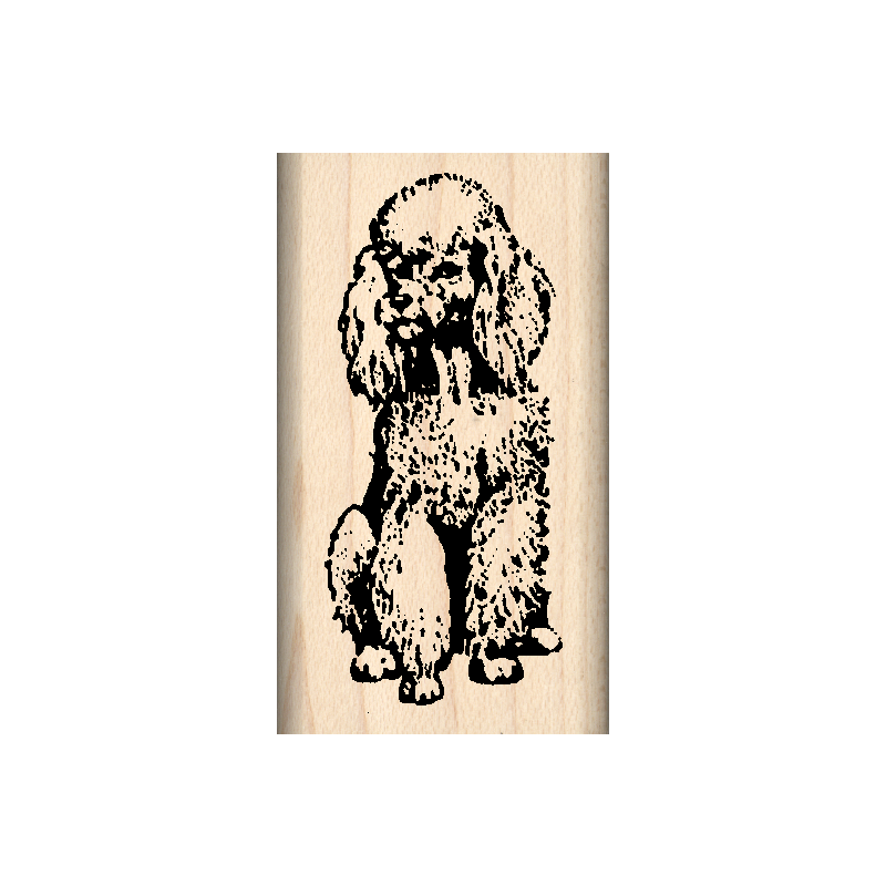 Poodle Rubber Stamp 1" x 1.75" block