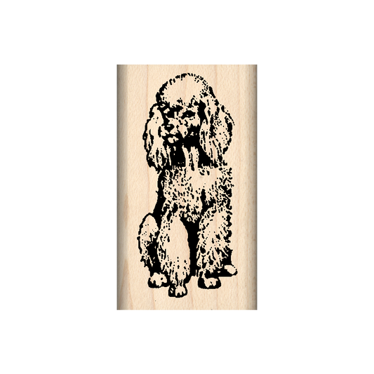 Poodle Rubber Stamp 1" x 1.75" block