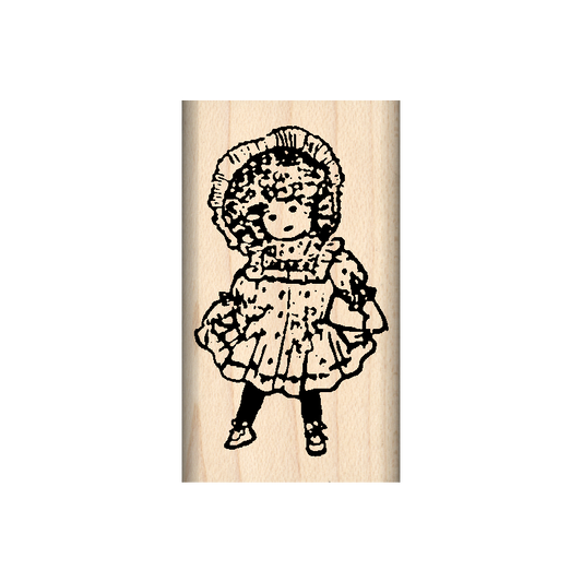 Doll Rubber Stamp 1" x 1.75" block