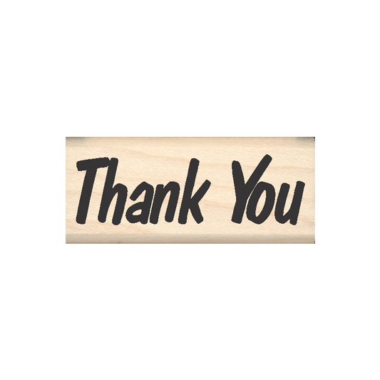 Thank You Rubber Stamp .75" x 2" block