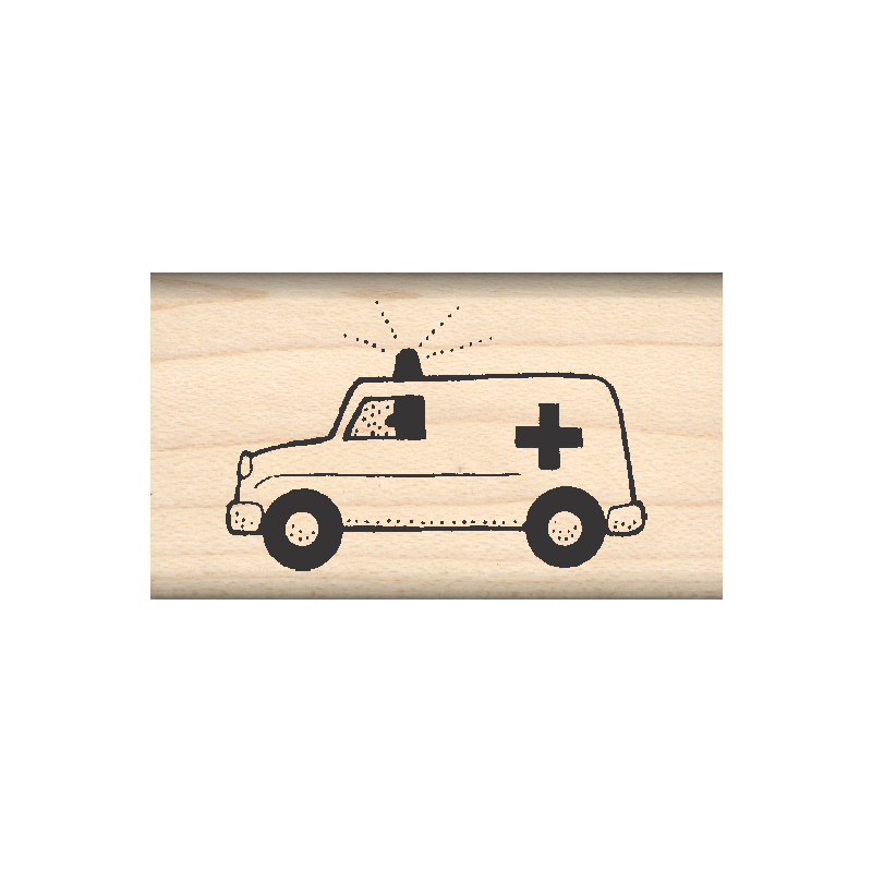 Ambulance Rubber Stamp 1" x 1.75" block