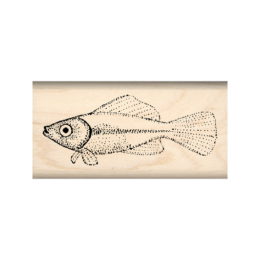 Fish Rubber Stamp 1" x 2" block